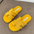 Plush Non-Slip Outdoor Slippers - DippedShop Wholesale - #4643