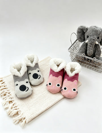 Cute Christmas Sherpa Lined Slipper Socks 6W8FSO901