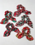 Christmas Plaid Bunny Ear Bow Hair Scrunchie 6W6HSR440
