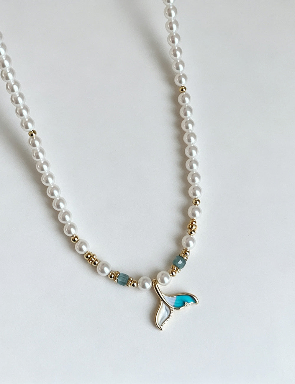 Fishtail Pendant Pearl Necklace - DippedShop Wholesale - #4579