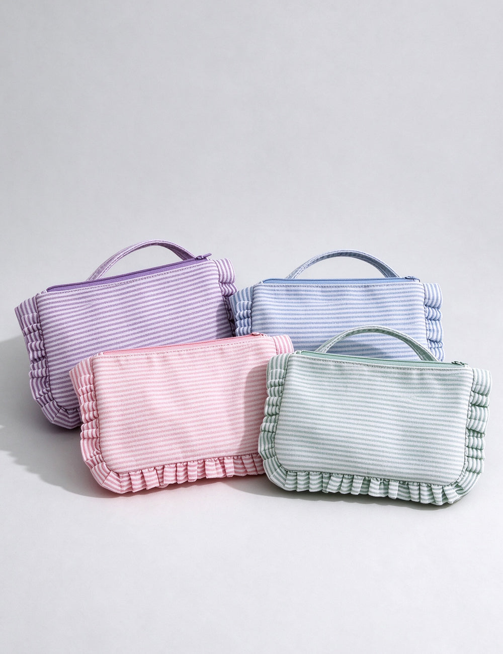 Cute Striped Ruffled Trim Portable - DippedShop Wholesale - #0323