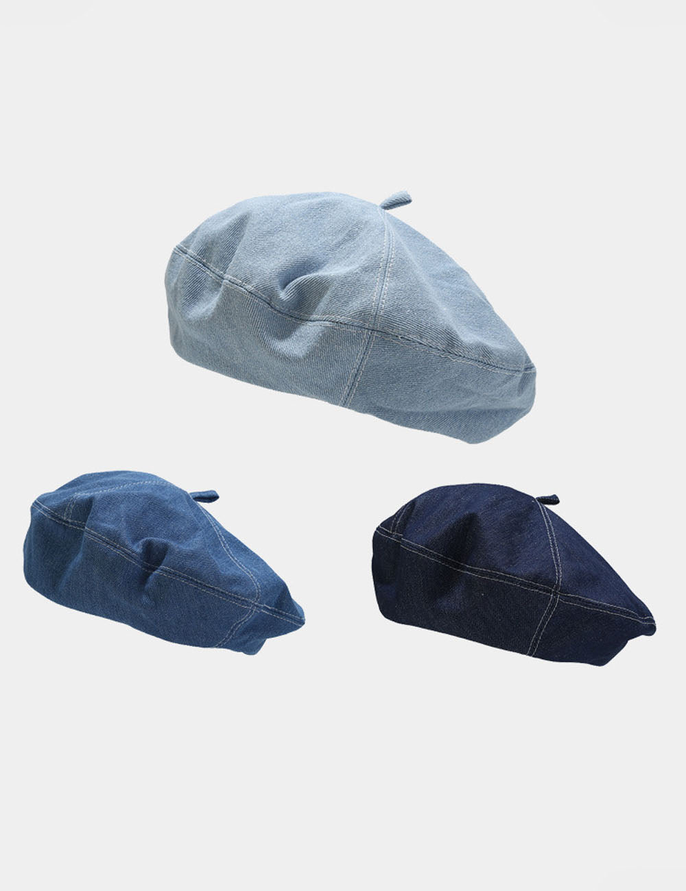 Denim Beret Hat - DippedShop Wholesale - #8547