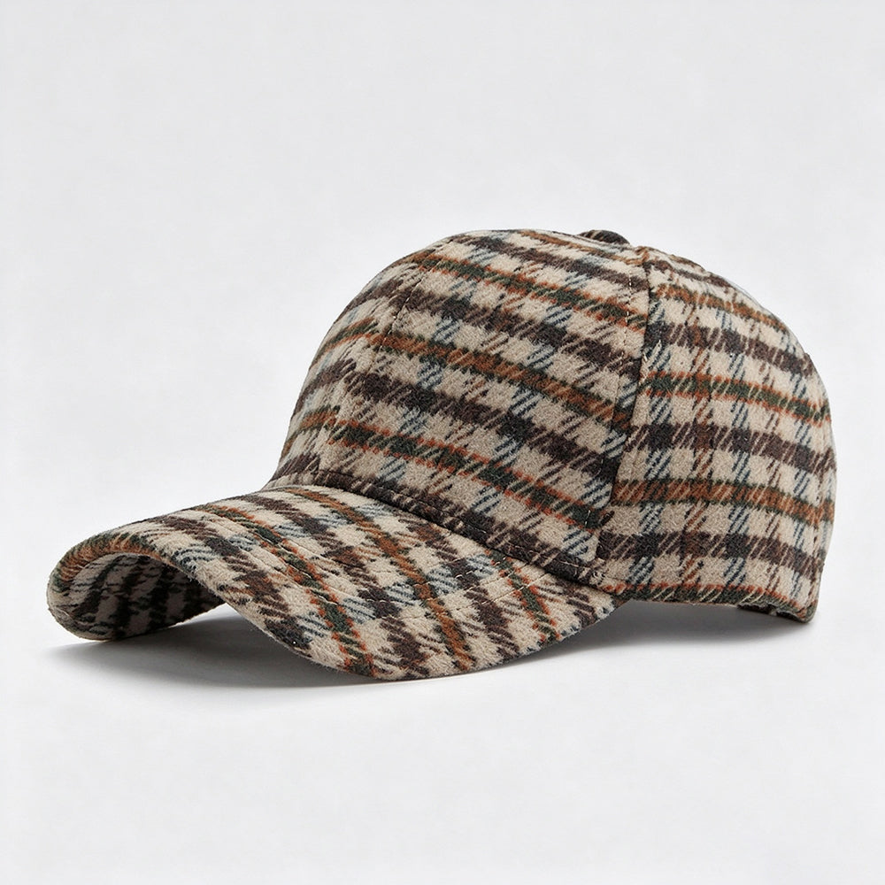 Plaid Curved Brim Baseball Cap - DippedShop Wholesale - #2179