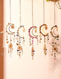 Colorful Stones Moon Wrap Tassel Hanging Suncatchers MK2CZAS6H7HLS68