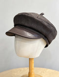 Retro Leather Visor Beret Hat - DippedShop Wholesale - #8755