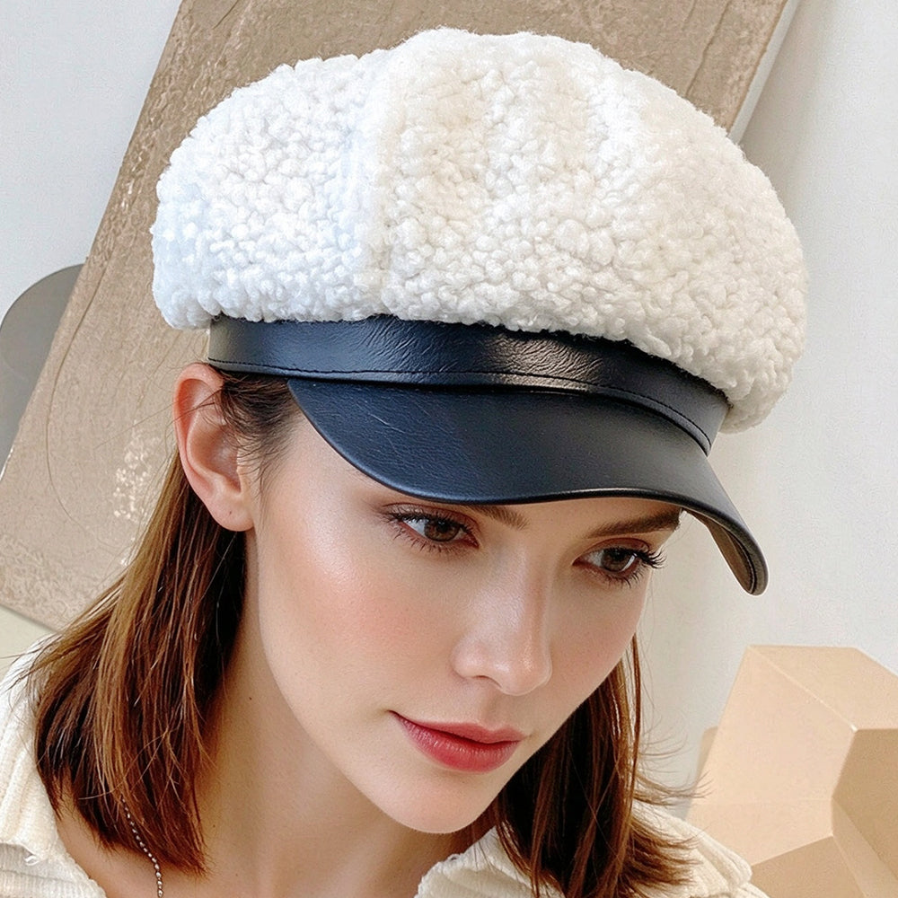 Vintage Faux Lamb Plush Warm Baseball Cap 6W6HAT924