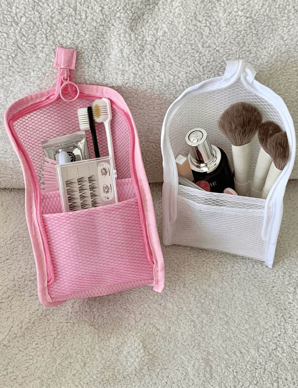 Simple Mesh Solid Color Travel Toiletry Bag MK2BW6S10BOB111