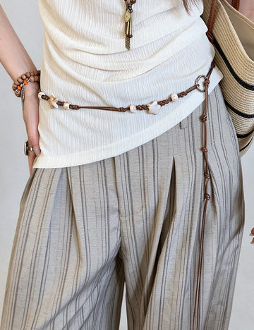 Boho Style Star Bead Braided Tassel Waist Blet 6W6JBT199