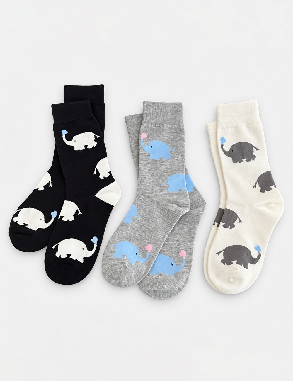 Cute Elephant Color Block Cotton Scrunch Socks 6W8FSO740