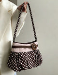 Retro Polka Dots Ruffled Underarm Bag 6W10BBG1315