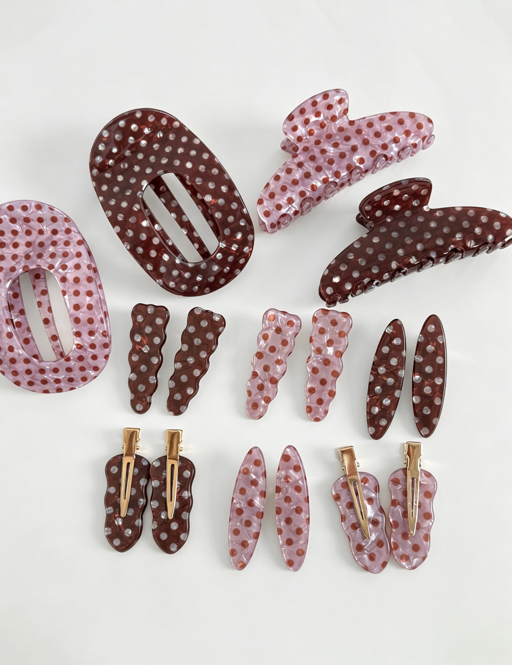 Simple Polka Dots Acetate Hair Claw Clip MK2PPIM6W6HCP1268