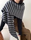 Fashion Wool Blend Striped Shawl Wrap Triangle Scarf 6W6NSC140