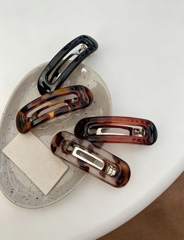 Stylish Tortoise Shell Hollow Out Hair Barrette Clip 6W6HCP1649