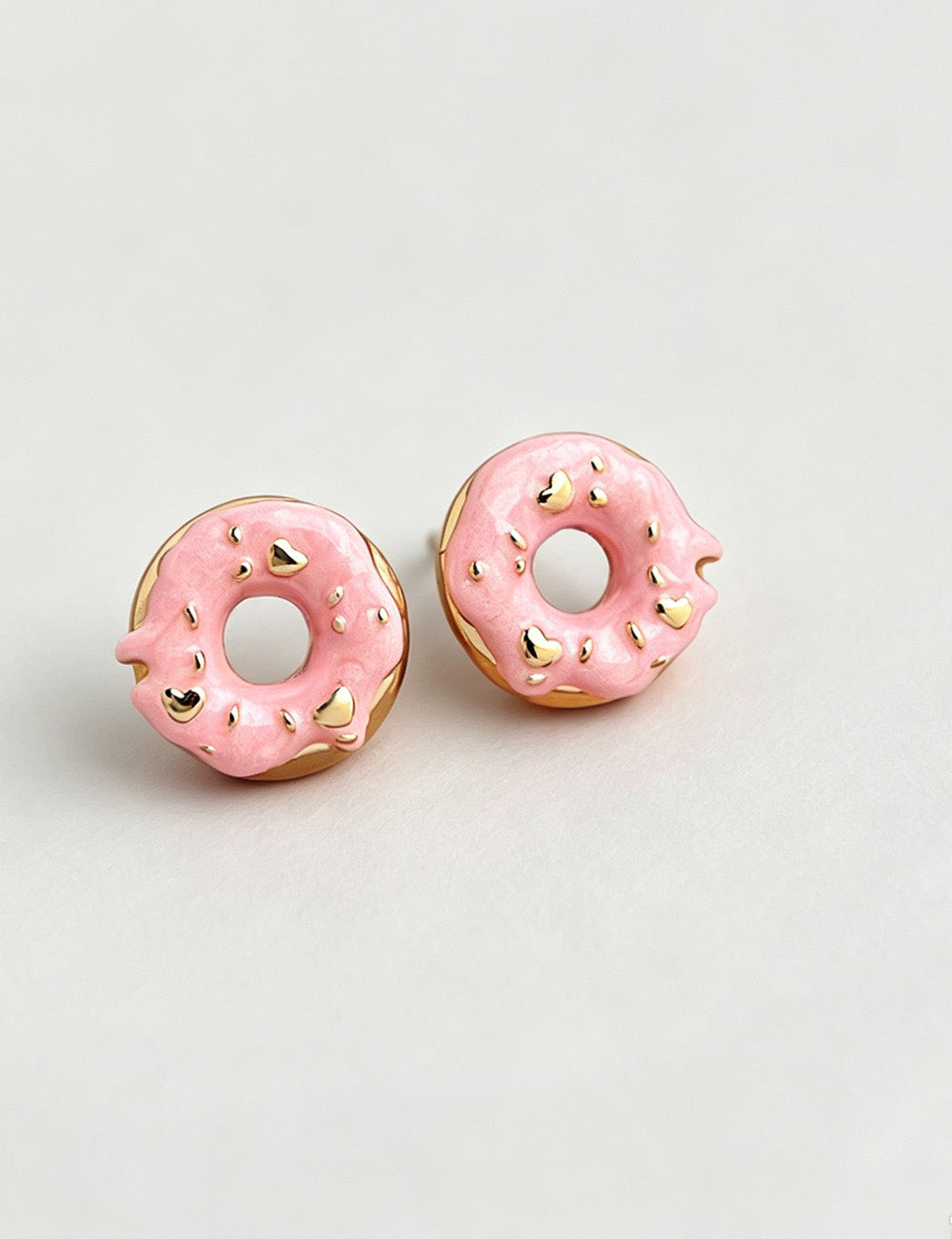 Sweet Gold Plated Doughnut Shape Stud Earring 6W6JER561