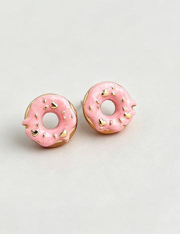 Sweet Gold Plated Doughnut Shape Stud Earring 6W6JER561