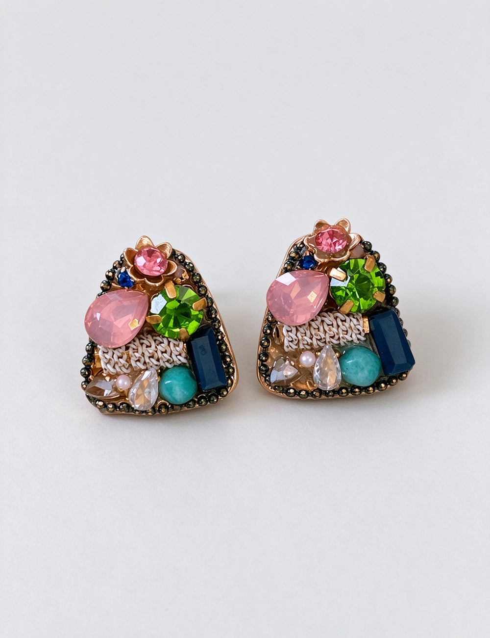 Rhinestone Geometric Stud Earrings - DippedShop Wholesale - #2867
