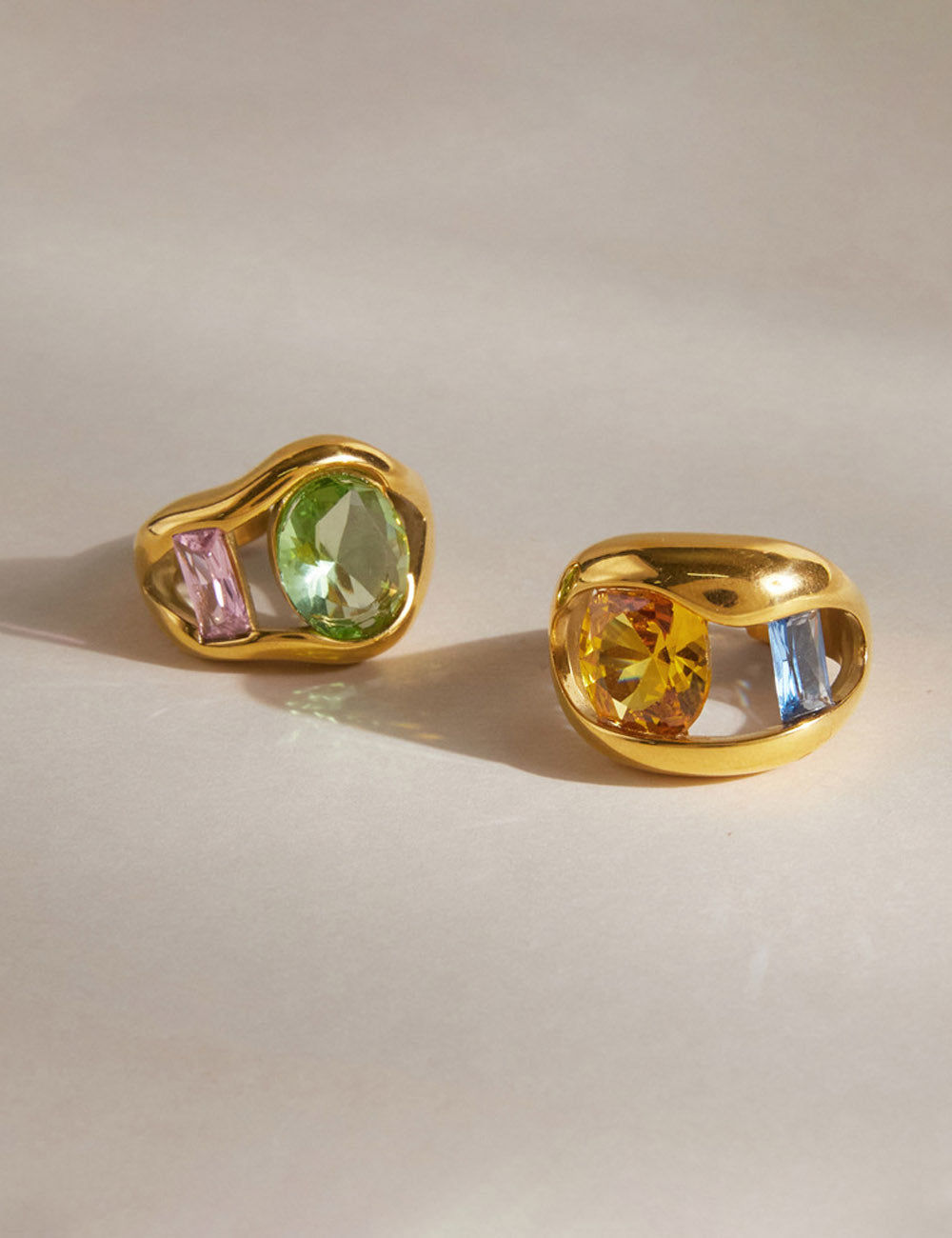 Gold Plated Zircon Open Ring - DippedShop Wholesale - #6771