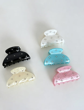Minimalist Solid Color Rhinestones Hair Claws 6W6HCP1219