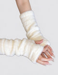 Long Faux Fur Fingerless Gloves - DippedShop Wholesale - #4899