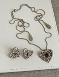 Vintage Hollow Lace Heart Pendant Necklace 6W6JNC676