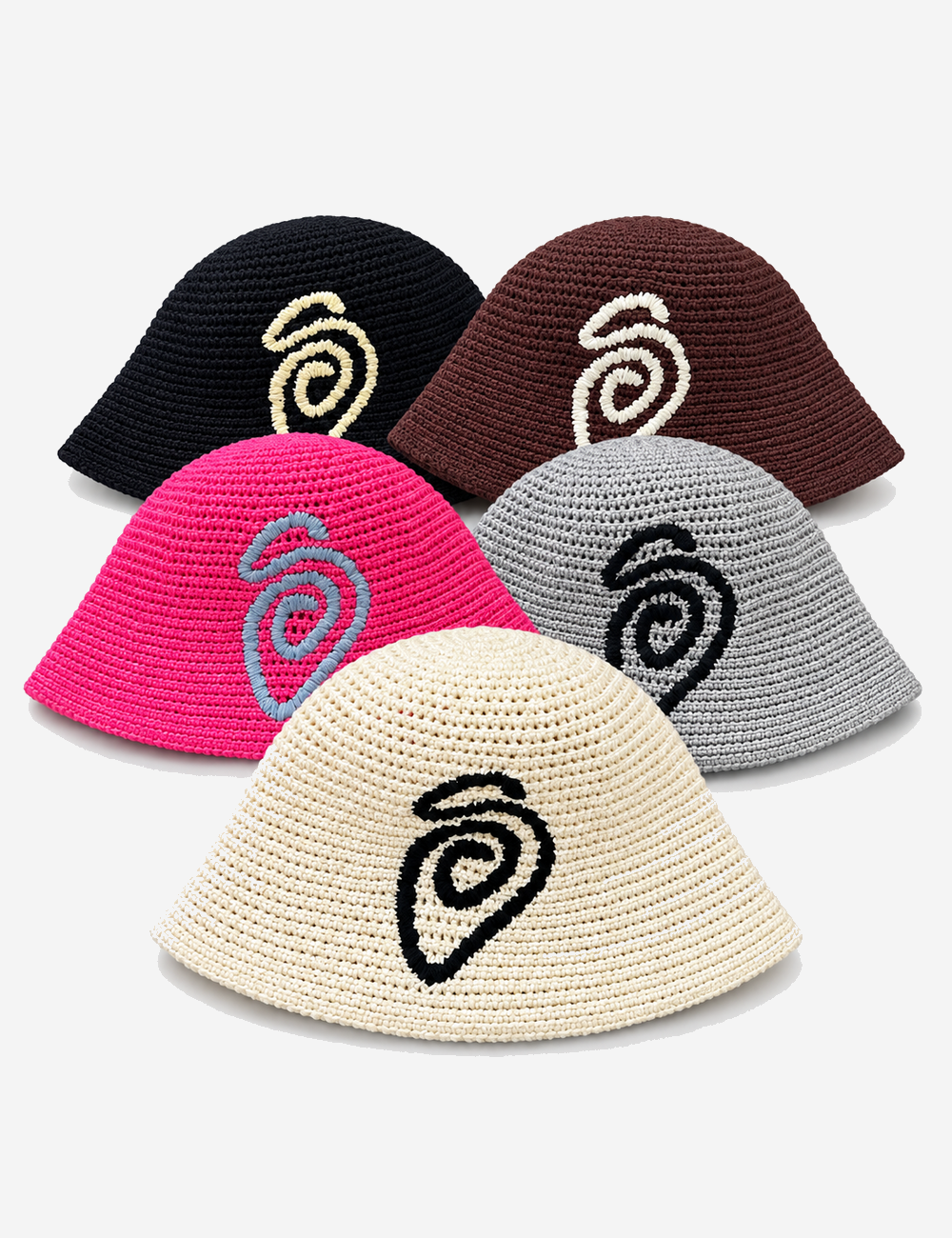 Stylish Mosquito Coil Embroidery Knit Bucket Hat 6W6HAT677