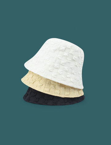 Seersucker Plaid Bucket Hat - DippedShop Wholesale - #5747