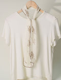 Minimalist Lavender Print Silk Scarf 6W6NSI223