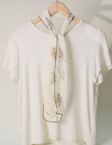 Minimalist Lavender Print Silk Scarf 6W6NSI223