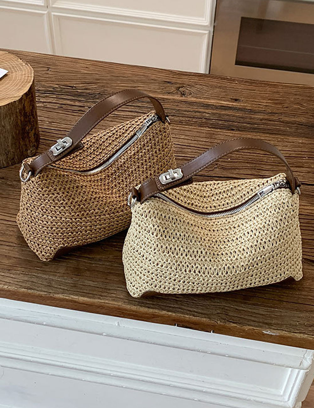 Trendy Woven Straw Handbag Crossbody Bag 6W10BBG1849