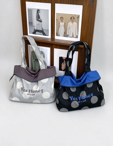 Reversible Polka Dot Tote Bag - DippedShop Wholesale - #8403