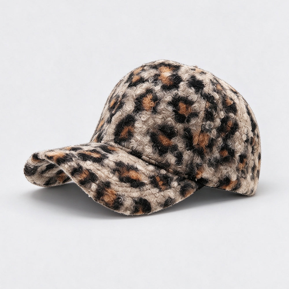 Vintage Fuzzy Plush Leopard Print Baseball Cap 6W6HAT927