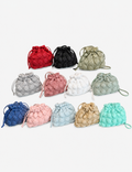 Simple Plaid Ruched Drawstring Bucket Crossbody Bag 6W10BBG1809