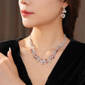 Vintage Rhinestone Rose Chain Buckle Necklace 6W6JNC921
