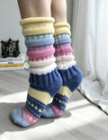 Chunky Knit Striped Mid-Calf Socks - DippedShop Wholesale - #5587