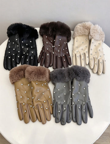 Sparkly Rhinestone Plush Cuff Warm - DippedShop Wholesale - #7251