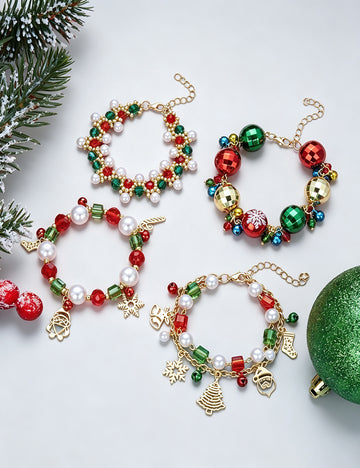 Christmas Bell Beaded Bracelet - DippedShop Wholesale - #1779