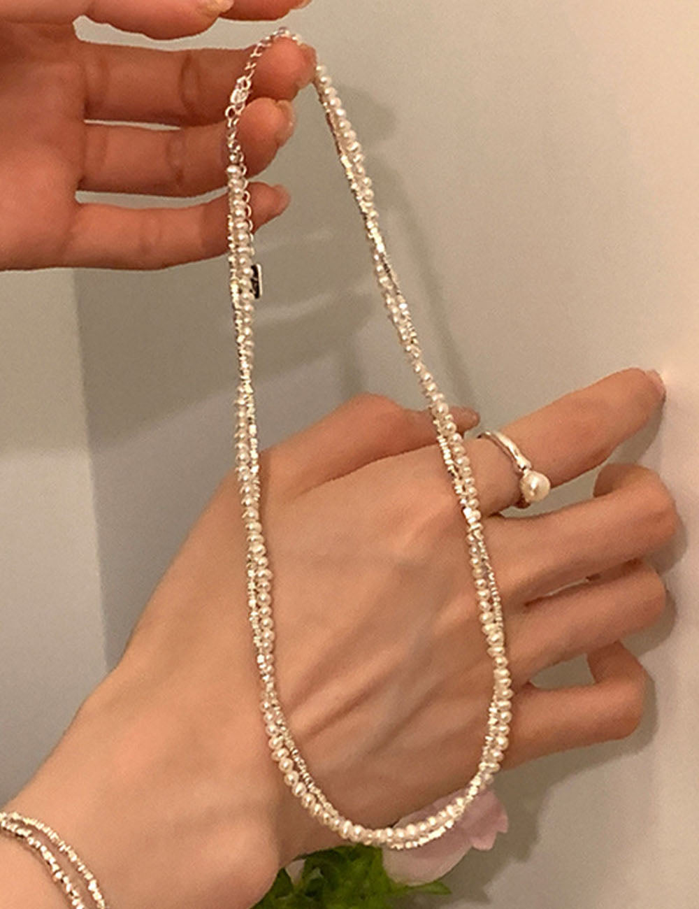 Double Layered Pearl Choker - DippedShop Wholesale - #3891