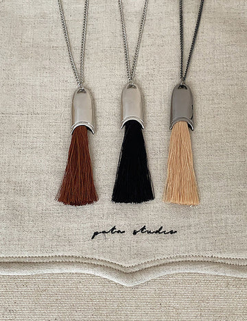 Minimalist Silver Plated Tassel Pendant Necklace 6W6JNC678