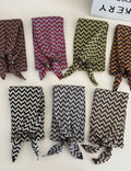 Vintgae Color Block Wave Striped Knit Scarf 6W6NSC97