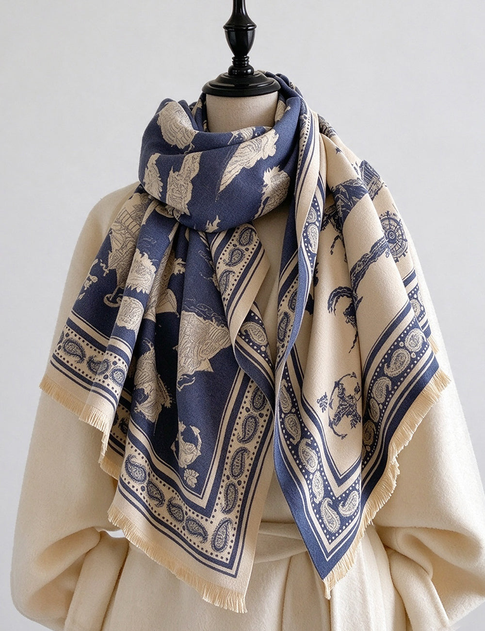 Reversible Paisley Jacquard Shawl Scarf - DippedShop Wholesale - #2483