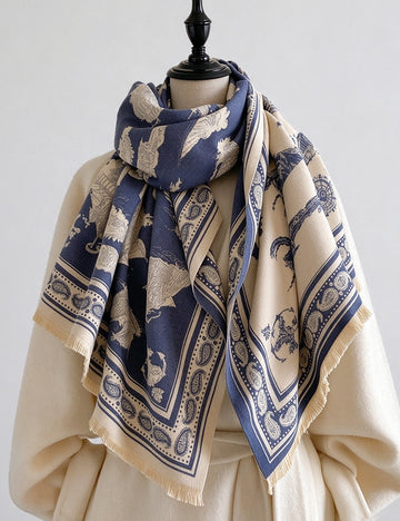 Reversible Paisley Jacquard Shawl Scarf - DippedShop Wholesale - #2483