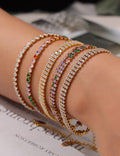 French Style Cubic Zirconia Tennis Bracelet 6W6JBR508