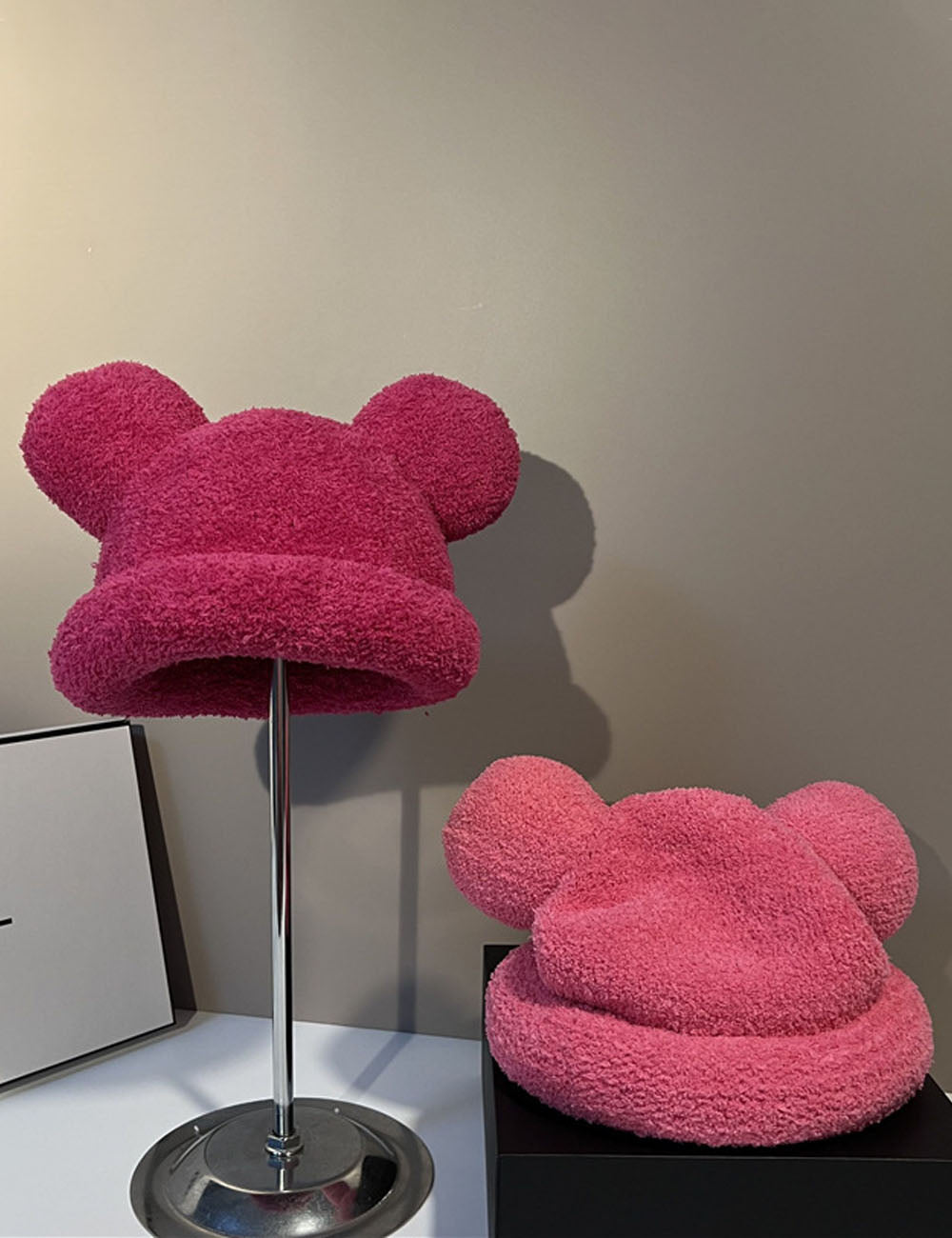 Cute Bear Ears Plush Bucket Hat 6W6HAT714