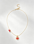 Christmas Santa Claus Gift Box Charm Necklace 6W6JNC874