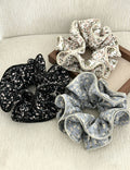 Sweet Floral Print Ruffled Hair Scrunchies 6W6HSR358
