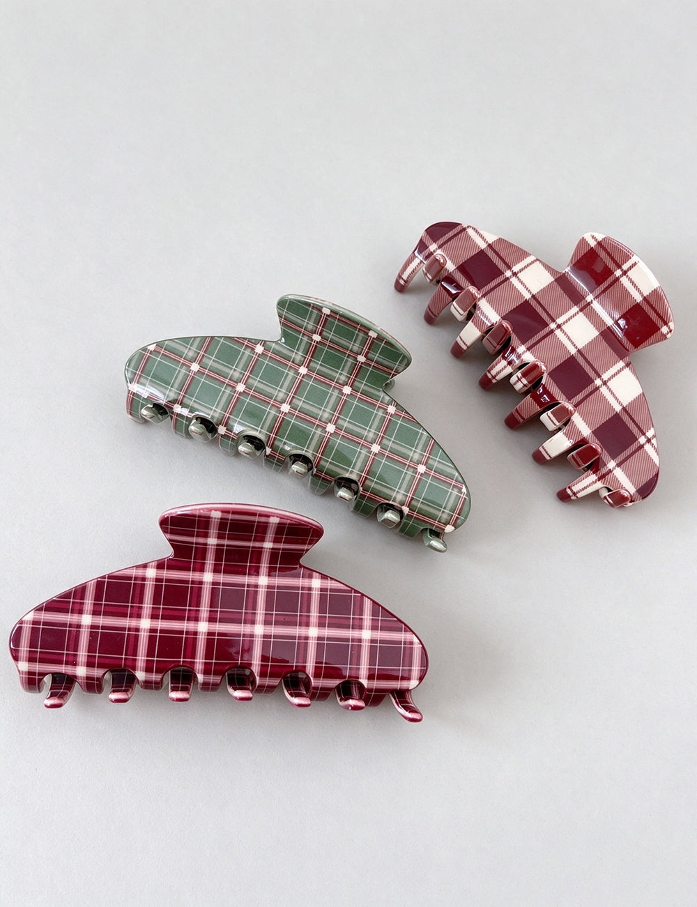 Plaid Hair Claw - DippedShop Wholesale - #4211