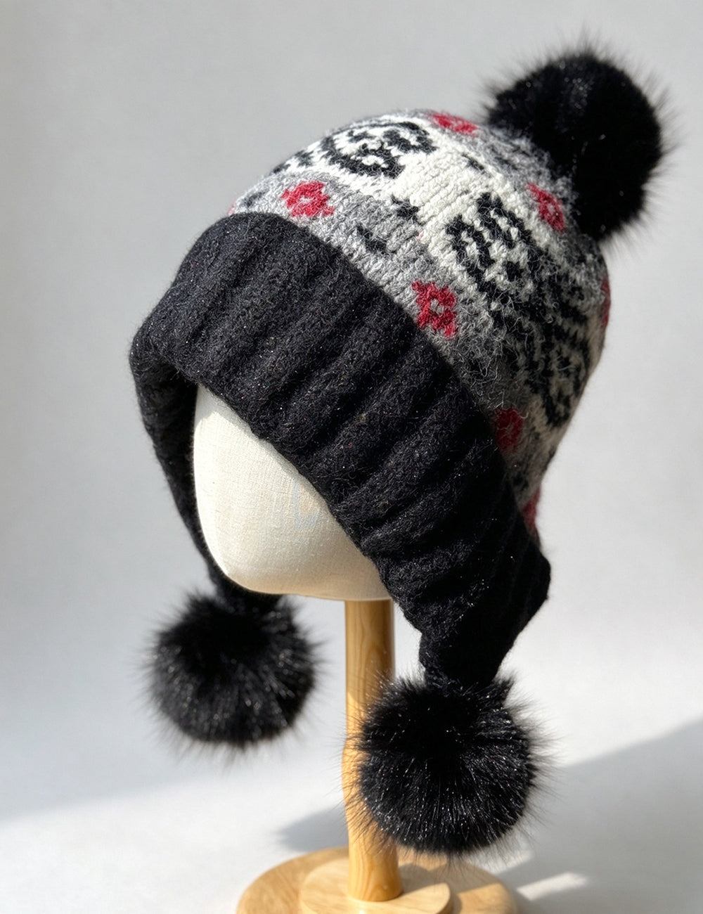 Jacquard Fleece Earflap Beanie - DippedShop Wholesale - #5459
