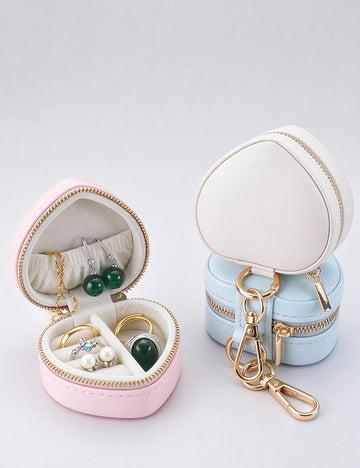 Sweet Heart Portable Mini Jewelry Case with Keychain 6H13HSJ149
