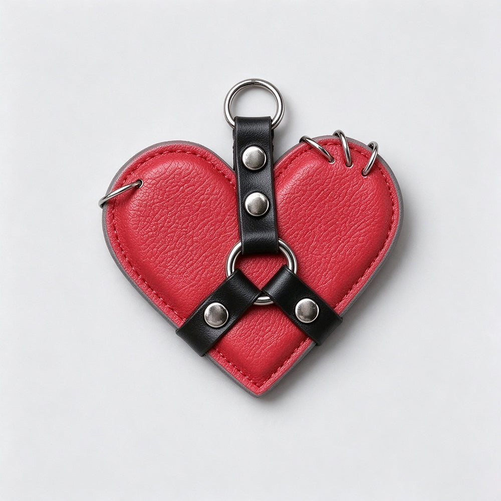 Studded Heart Bag Charm - DippedShop Wholesale - #6035