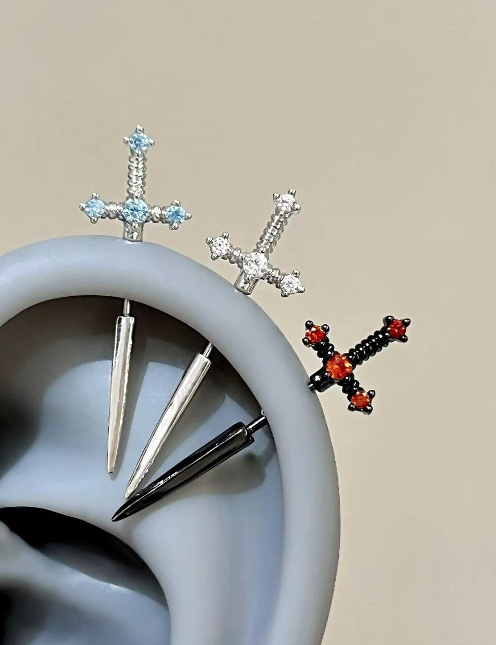Cross Rhinestone Stud Earrings - DippedShop Wholesale - #0227